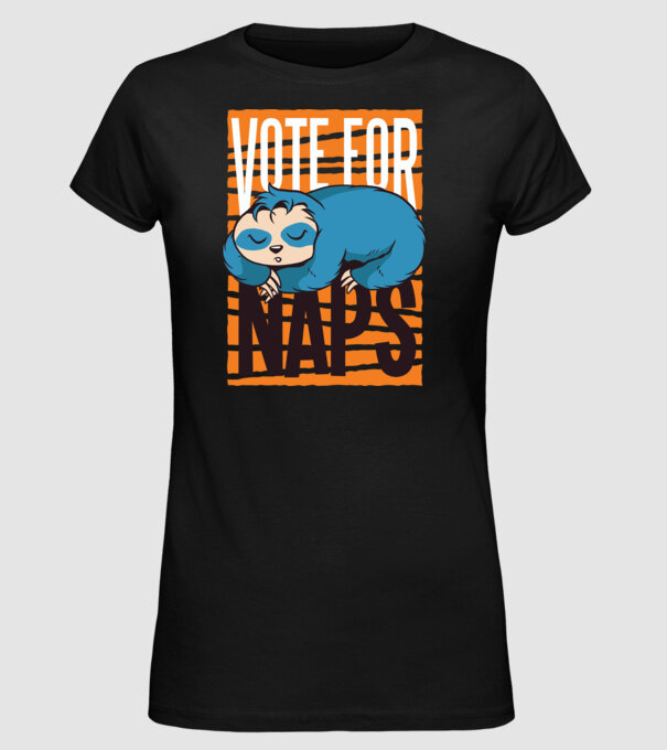 Votez pentru relaxare Leneș model negru pe tricou