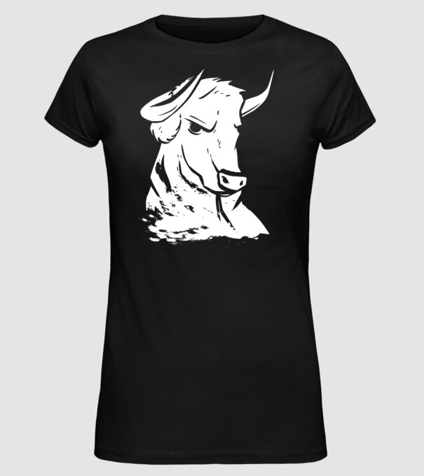 Taur puternic model negru pe tricou