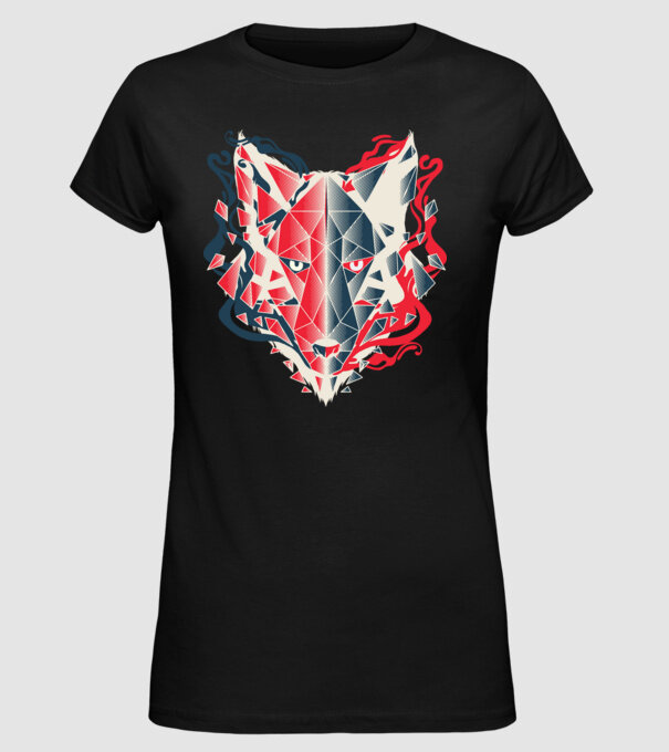 Wolf Head model negru pe tricou