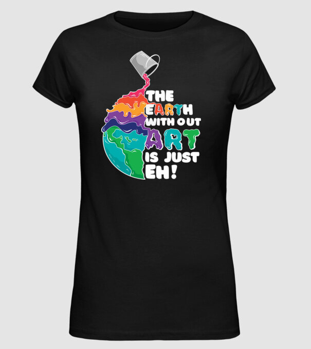 Pământ Artă model negru pe tricou