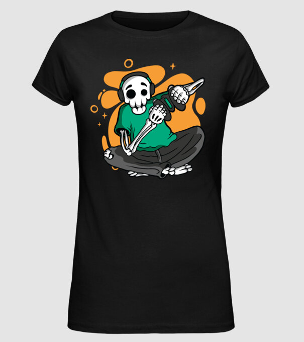 Schelet Gamer model negru pe tricou