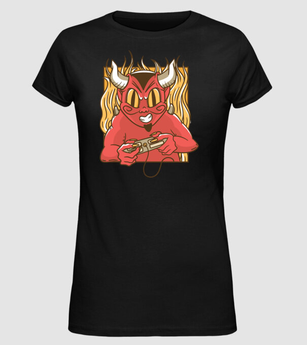 Gamer Diavol model negru pe tricou