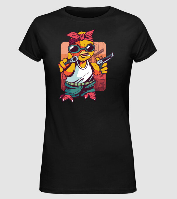 Pui Gangster model negru pe tricou