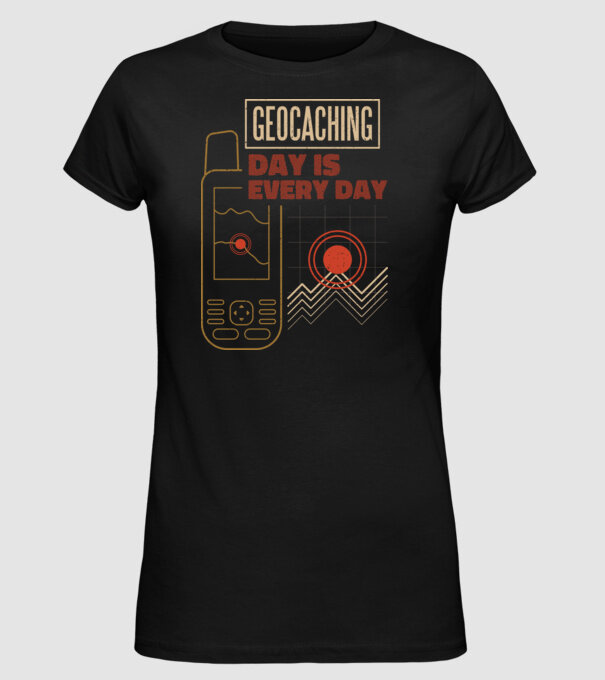 Geocaching model negru pe tricou