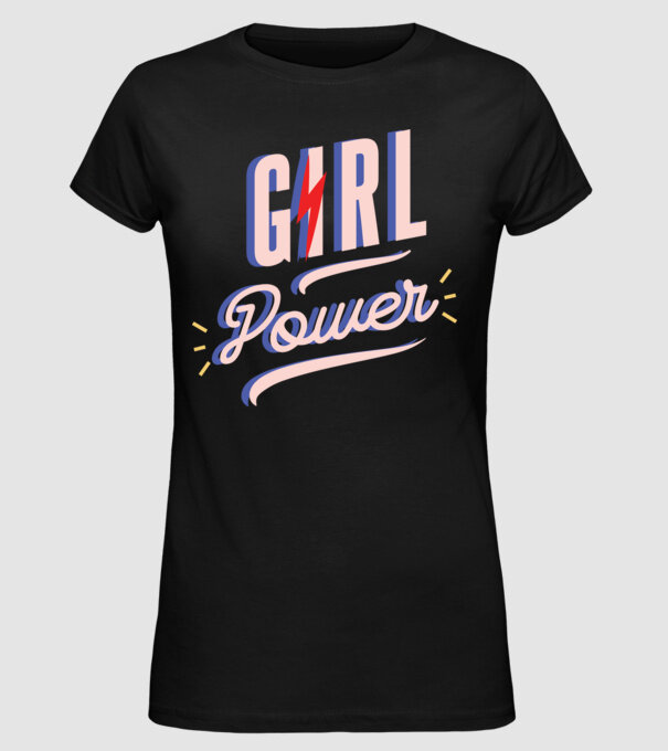Girl Power de Ziua Femeii model negru pe tricou