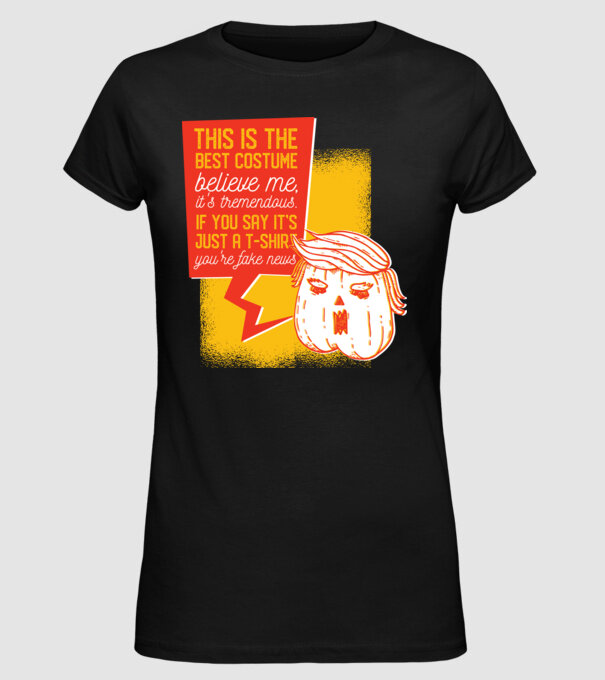Halloween Trump cap de dovleac model negru pe tricou