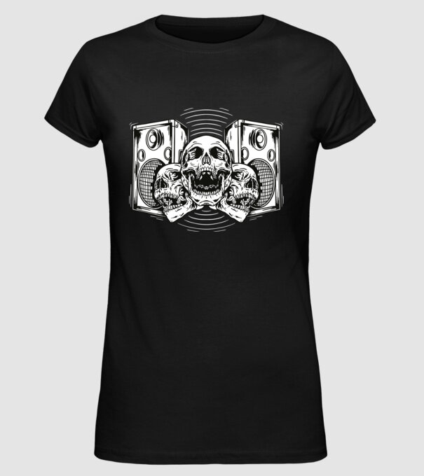 Cranii difuzor model negru pe tricou