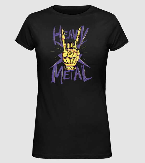 Heavy Metal model negru pe tricou