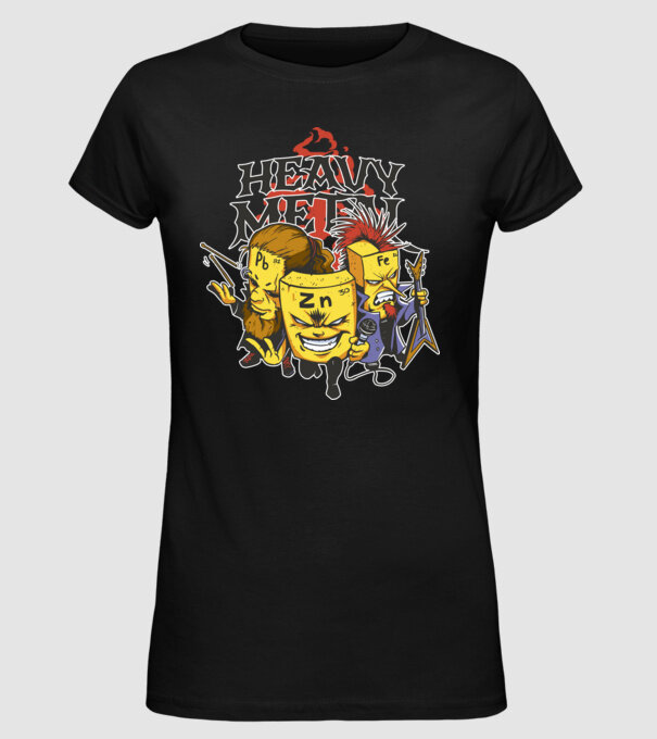 Elemente Heavy Metal model negru pe tricou
