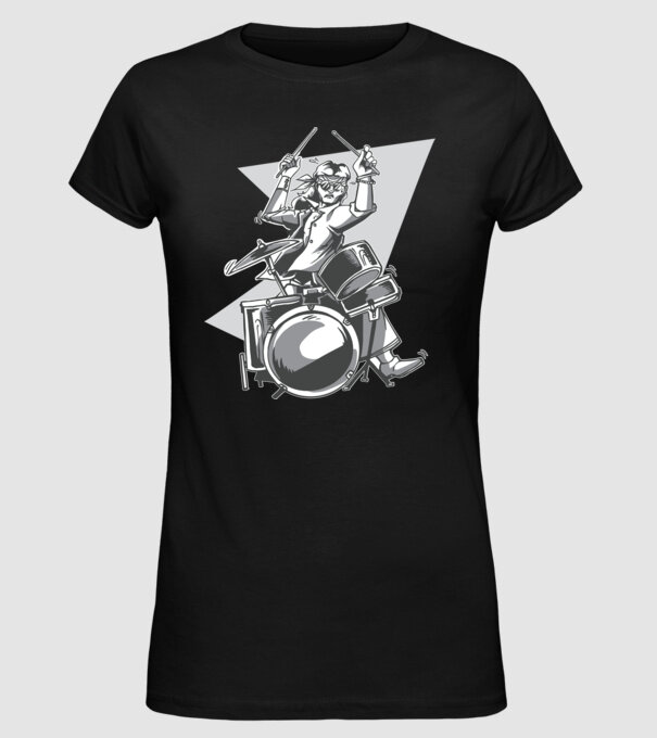 Hippy baterist model negru pe tricou