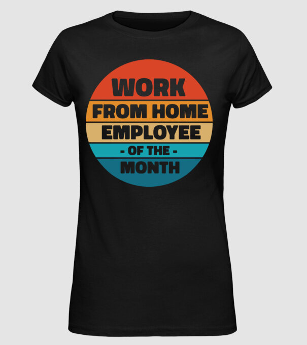 Lucrătorul la domiciliu al lunii model negru pe tricou