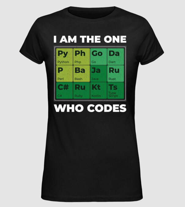 I am the one who codes tricou amuzant programator model negru pe tricou
