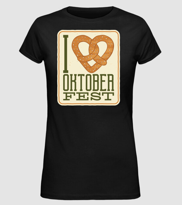 I Love Oktoberfest model negru pe tricou
