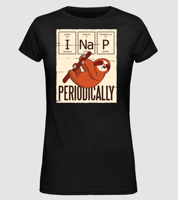 I NaP Periodic tricou leneș model negru pe tricou