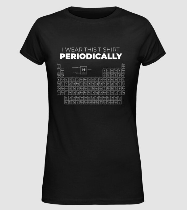 I wear this t-shirt periodically model negru pe tricou