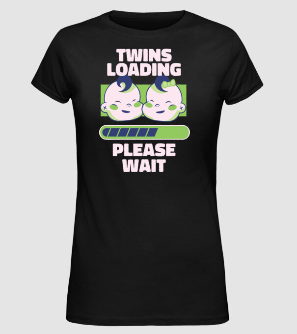 Gemeni în încărcare model negru pe tricou