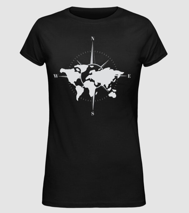 Busolă model negru pe tricou