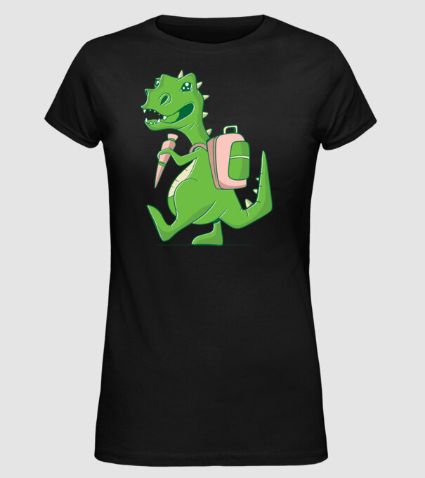 Elev Dino model negru pe tricou