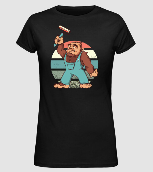 Zugrav Yeti model negru pe tricou