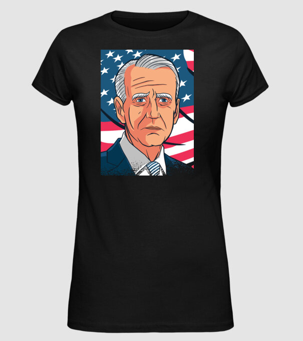 Joe Biden USA model negru pe tricou