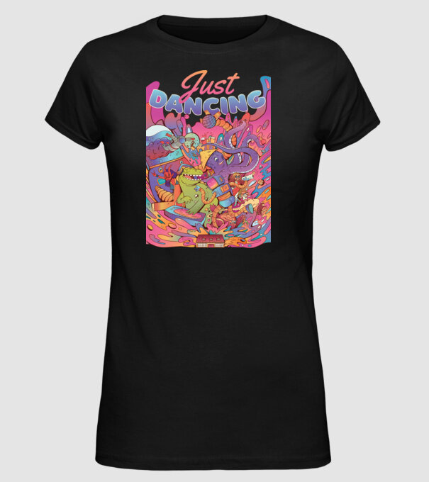 Just Dancing Fulgi de cereale model negru pe tricou