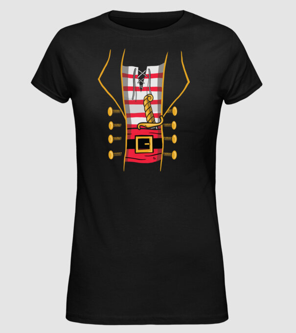 Costum de pirat pentru Halloween model negru pe tricou