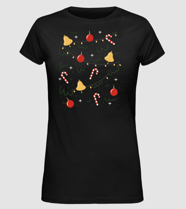 Decorații Crăciun model negru pe tricou
