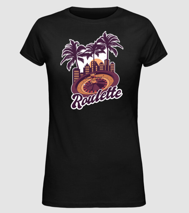 Casino Roulette model negru pe tricou