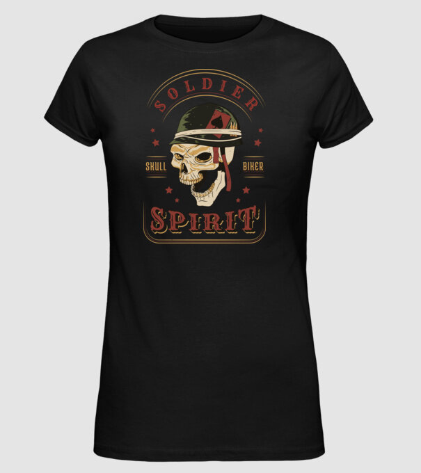 Soldat Craniu model negru pe tricou