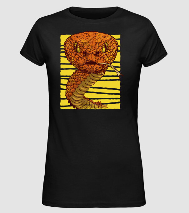 Cap de șarpe model negru pe tricou