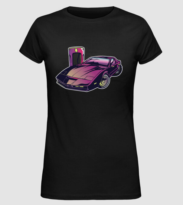 Kitt pe încărcător electric tricou amuzant model negru pe tricou