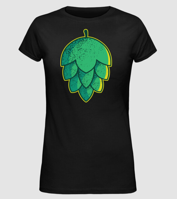 Tricou cu bere de Hamei model negru pe tricou