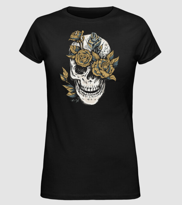 Craniu model negru pe tricou