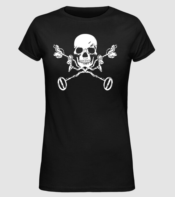 Craniu model negru pe tricou