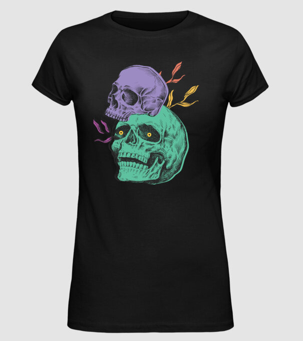 Cranii model negru pe tricou