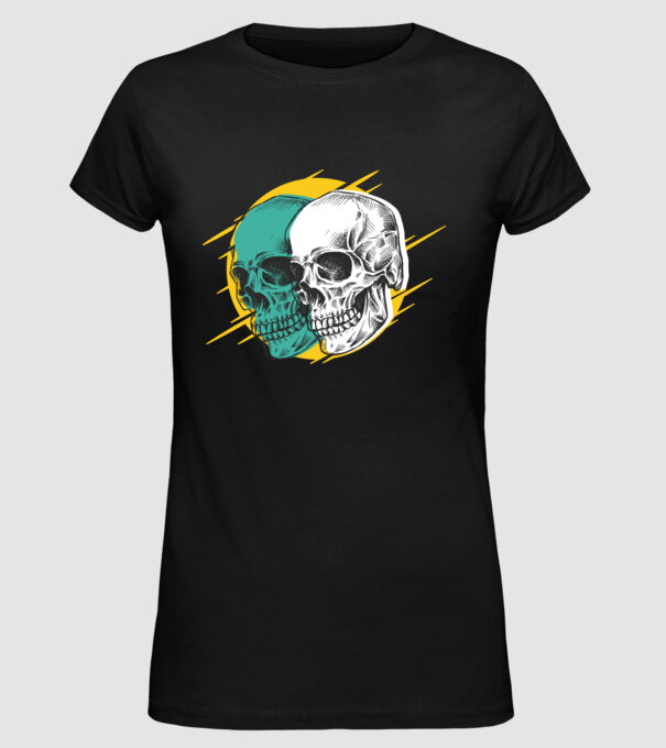 Cranii model negru pe tricou