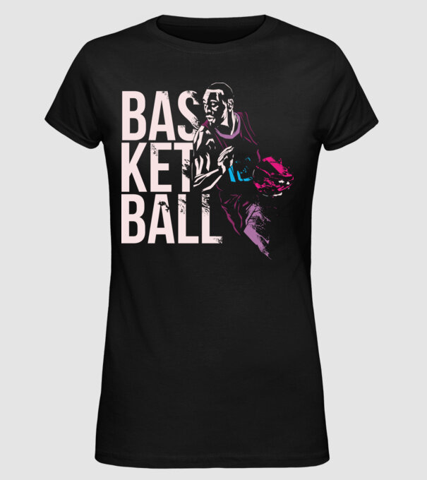 Baschet Silueta model negru pe tricou