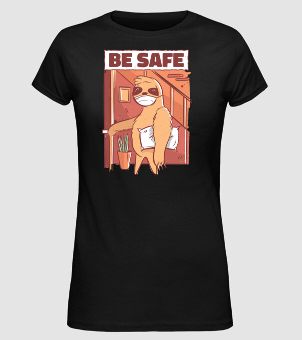 Leneș Be Safe model negru pe tricou