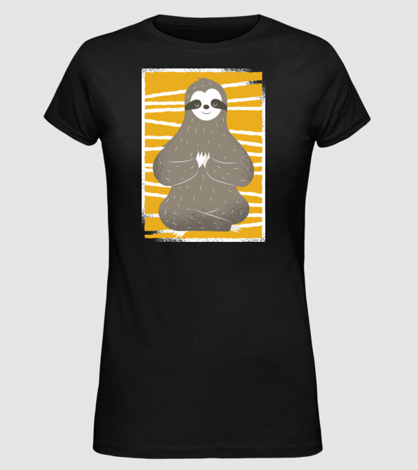 Yoga Leneș model negru pe tricou