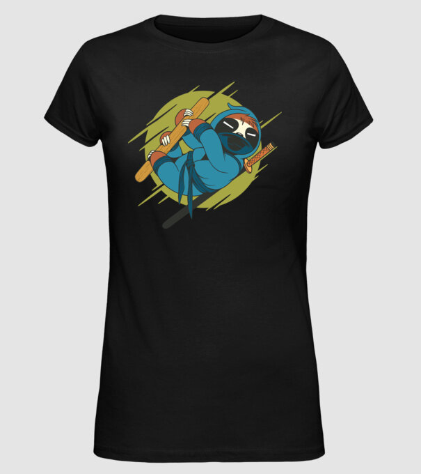 Ninja Leneș model negru pe tricou