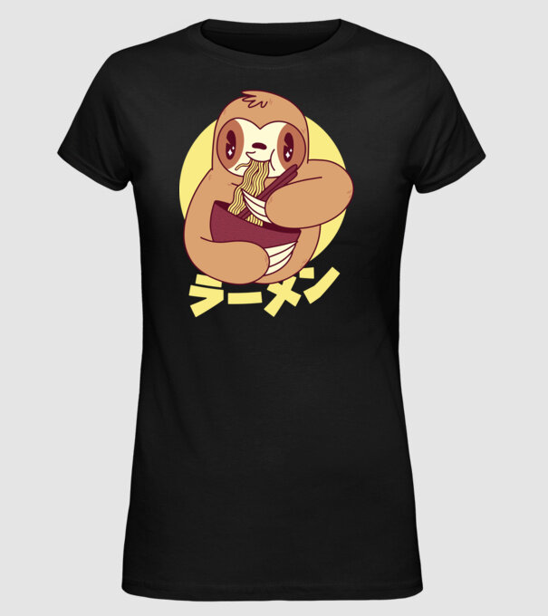 Ramen Leneș model negru pe tricou
