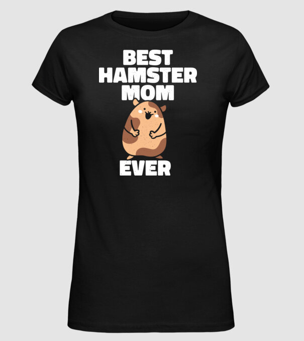 Cea mai bună mamă Hamster model negru pe tricou