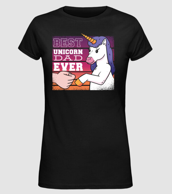 Cel mai bun Tată Unicorn model negru pe tricou