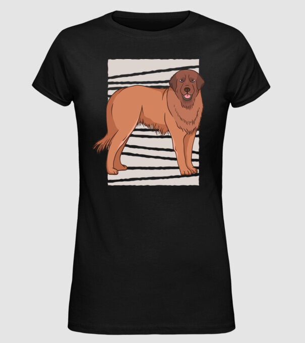 Câine ciobănesc Leonberg model negru pe tricou
