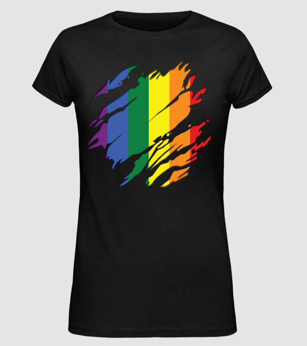 Steag LGBTQ model negru pe tricou