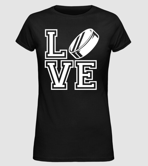 Love hochei model negru pe tricou