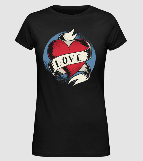 'Love Tatuaj pentru Valentine''s Day' model negru pe tricou