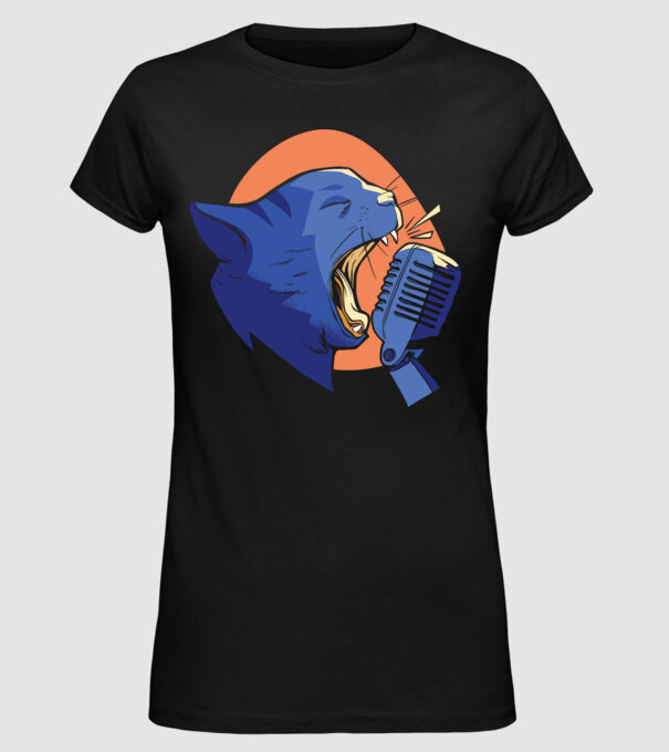 Urlet de Pisică model negru pe tricou