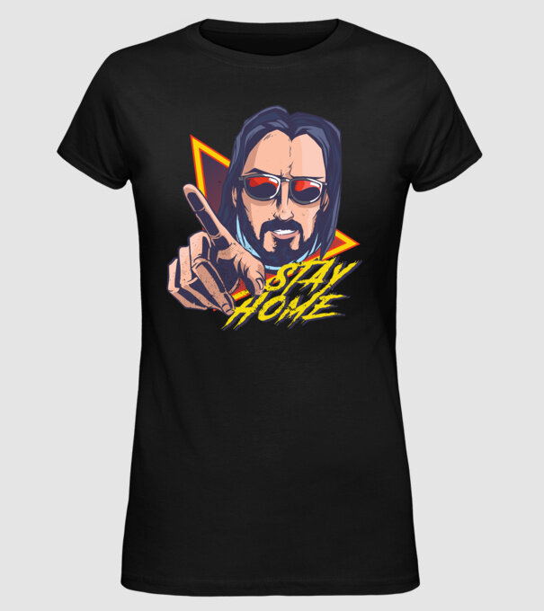 Stai acasă - Stay home model negru pe tricou