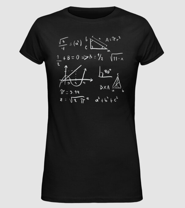 Formule matematice model negru pe tricou